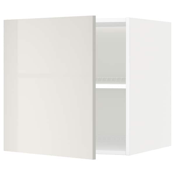 Ikea METOD - Top cabinet for fridge/freezer, white/Ringhult light grey, 60x60 cm