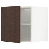 METOD top cabinet for fridge/freezer, white/Sinarp brown, 60x60 cm