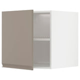 METOD top cabinet for fridge/freezer, white/Upplöv matt dark beige, 60x60 cm