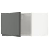 METOD top cabinet for fridge/freezer, white/Voxtorp dark grey, 60x40 cm