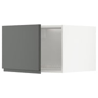 METOD top cabinet for fridge/freezer, white/Voxtorp dark grey, 60x40 cm