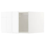 METOD top cabinet for fridge/freezer, white/Voxtorp high-gloss/white, 60x40 cm