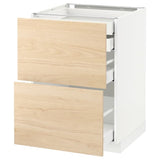 METOD / MAXIMERA base cb 2 frnts/2 low/1 md/1 hi drw, white/Askersund light ash effect, 60x60 cm