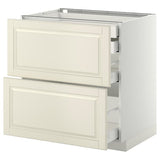 METOD / MAXIMERA base cb 2 frnts/2 low/1 md/1 hi drw, white/Bodbyn off-white, 80x60 cm