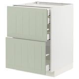 METOD / MAXIMERA base cb 2 frnts/2 low/1 md/1 hi drw, white/Stensund light green, 60x60 cm