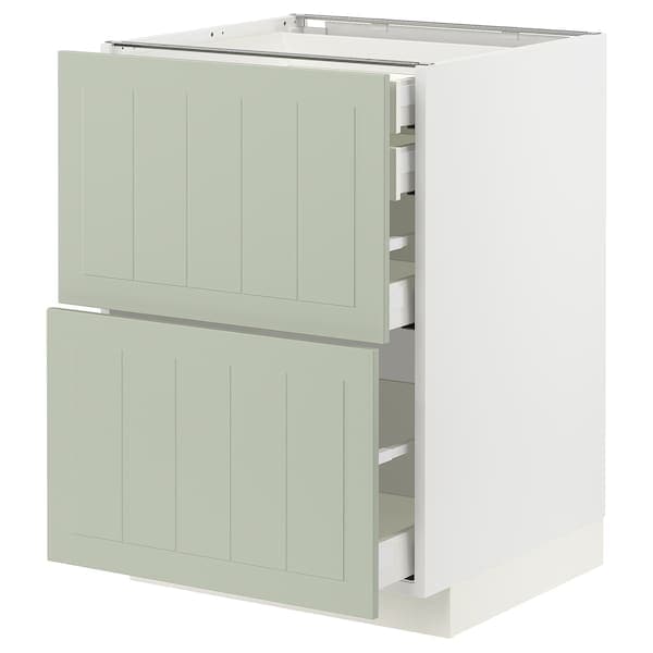 Ikea METOD / MAXIMERA - Base cb 2 frnts/2 low/1 md/1 hi drw, white/Stensund light green, 60x60 cm