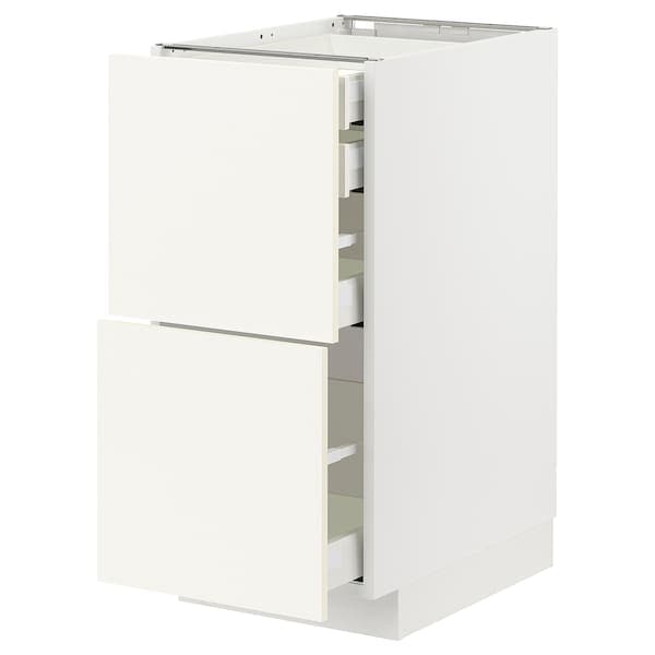 Ikea METOD / MAXIMERA - Base cb 2 frnts/2 low/1 md/1 hi drw, white/Vallstena white, 40x60 cm