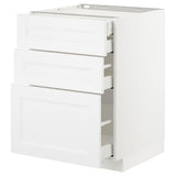 METOD / MAXIMERA base cb 3 frnts/2 low/1 md/1 hi drw, white/Axstad matt white, 60x60 cm