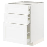 METOD / MAXIMERA base cb 3 frnts/2 low/1 md/1 hi drw, white Enköping/white wood effect, 60x60 cm