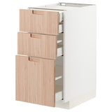 METOD / MAXIMERA base cb 3 frnts/2 low/1 md/1 hi drw, white/Fröjered light bamboo, 40x60 cm