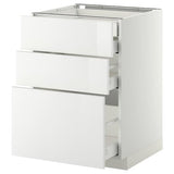 METOD / MAXIMERA base cb 3 frnts/2 low/1 md/1 hi drw, white/Ringhult white, 60x60 cm