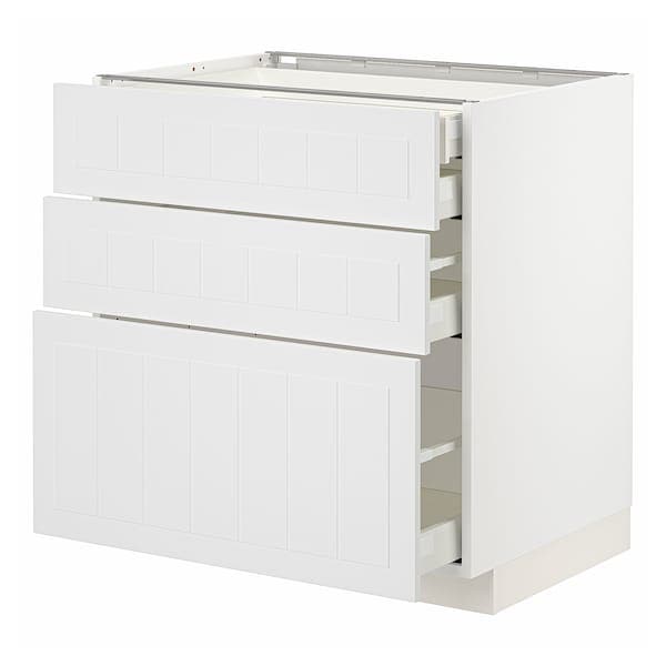 Ikea METOD / MAXIMERA - Base cb 3 frnts/2 low/1 md/1 hi drw, white/Stensund white, 80x60 cm