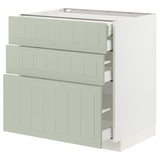 METOD / MAXIMERA base cb 3 frnts/2 low/1 md/1 hi drw, white/Stensund light green, 80x60 cm