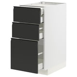 METOD / MAXIMERA base cb 3 frnts/2 low/1 md/1 hi drw, white/Upplöv matt anthracite, 40x60 cm