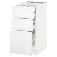 METOD / MAXIMERA base cb 3 frnts/2 low/1 md/1 hi drw, white/Voxtorp matt white, 40x60 cm