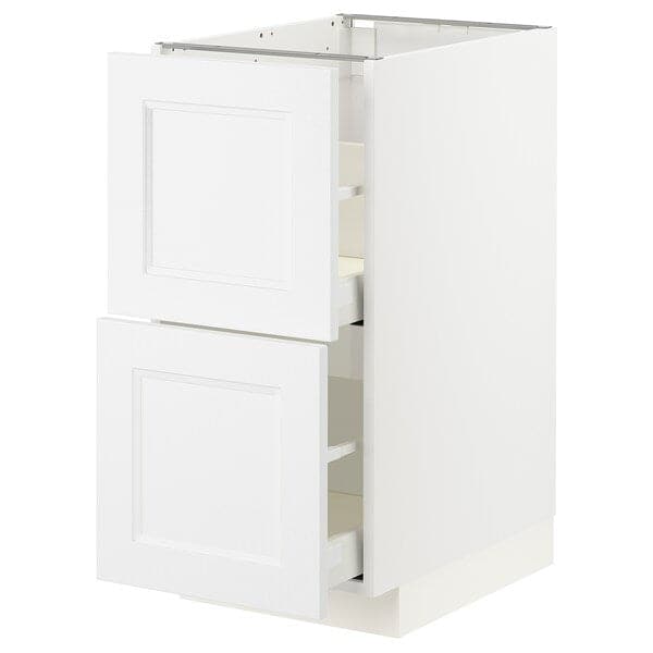 METOD / MAXIMERA - Base cb 2 fronts/2 high drawers, white/Axstad matt white, 40x60 cm - best price from Maltashopper.com 19396082