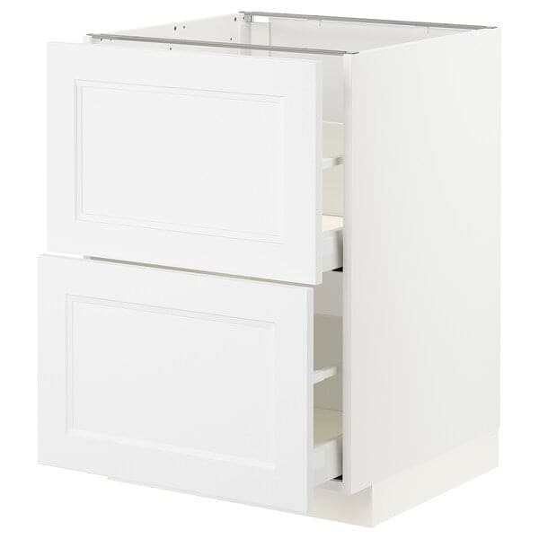 Ikea METOD / MAXIMERA - Base cb 2 fronts/2 high drawers, white/Axstad matt white, 60x60 cm