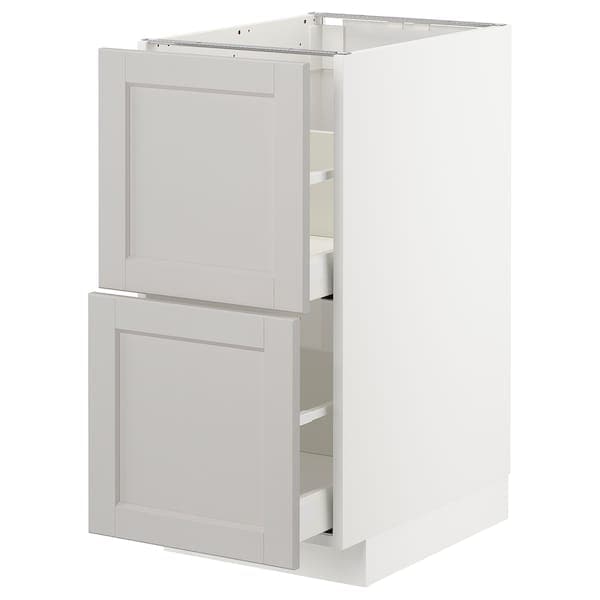Ikea METOD / MAXIMERA - Base cb 2 fronts/2 high drawers, white/Lerhyttan light grey, 40x60 cm