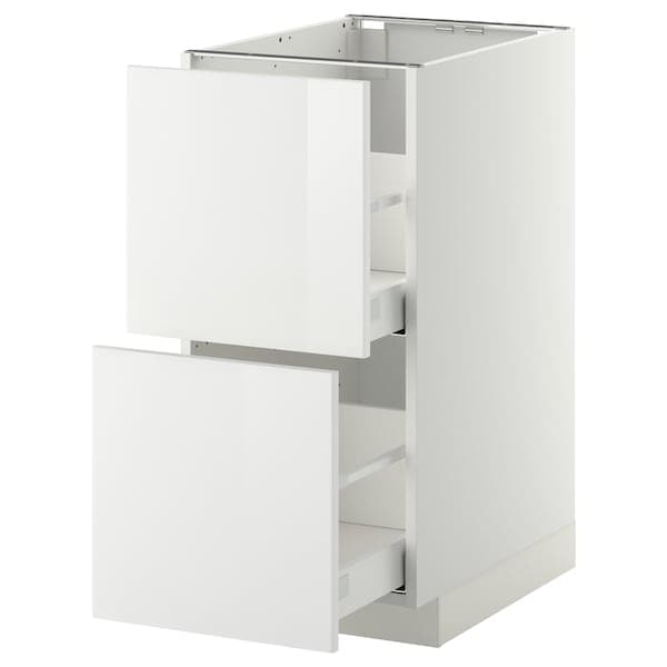 METOD / MAXIMERA - Base cb 2 fronts/2 high drawers, white/Ringhult white, 40x60 cm - best price from Maltashopper.com 09104376