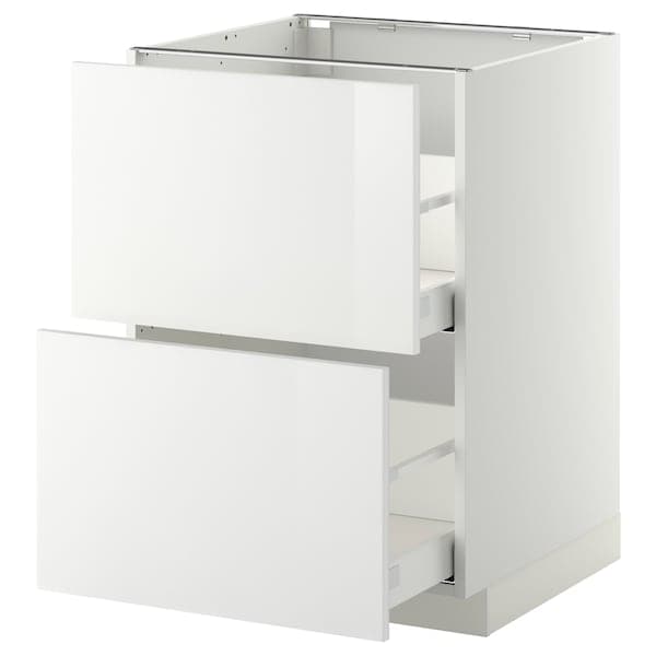 Ikea METOD / MAXIMERA - Base cb 2 fronts/2 high drawers, white/Ringhult white, 60x60 cm
