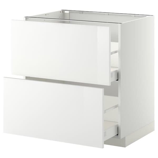Ikea METOD / MAXIMERA - Base cb 2 fronts/2 high drawers, white/Ringhult white, 80x60 cm