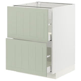 METOD / MAXIMERA base cb 2 fronts/2 high drawers, white/Stensund light green, 60x60 cm