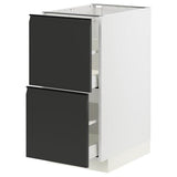 METOD / MAXIMERA base cb 2 fronts/2 high drawers, white/Upplöv matt anthracite, 40x60 cm