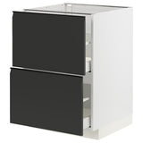 METOD / MAXIMERA base cb 2 fronts/2 high drawers, white/Upplöv matt anthracite, 60x60 cm
