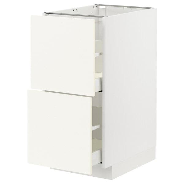 Ikea METOD / MAXIMERA - Base cb 2 fronts/2 high drawers, white/Vallstena white, 40x60 cm