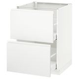 METOD / MAXIMERA base cb 2 fronts/2 high drawers, white/Voxtorp matt white, 60x60 cm