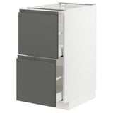METOD / MAXIMERA base cb 2 fronts/2 high drawers, white/Voxtorp dark grey, 40x60 cm