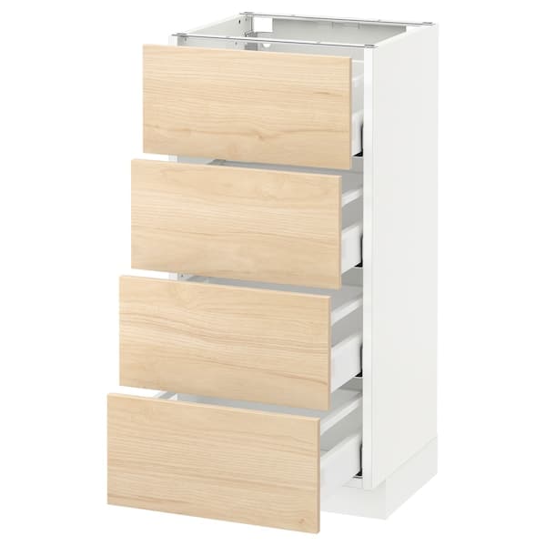 Ikea METOD / MAXIMERA - Base cab 4 frnts/4 drawers, white/Askersund light ash effect, 40x37 cm