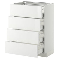 METOD / MAXIMERA base cab 4 frnts/4 drawers, white/Ringhult white, 60x37 cm