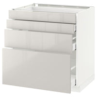 METOD / MAXIMERA base cab 4 frnts/4 drawers, white/Ringhult light grey, 80x60 cm