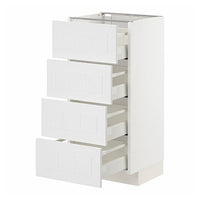 METOD / MAXIMERA base cab 4 frnts/4 drawers, white/Stensund white, 40x37 cm