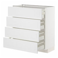METOD / MAXIMERA base cab 4 frnts/4 drawers, white/Stensund white, 80x37 cm