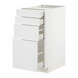 METOD / MAXIMERA base cab 4 frnts/4 drawers, white/Stensund white, 40x60 cm