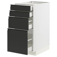 METOD / MAXIMERA base cab 4 frnts/4 drawers, white/Upplöv matt anthracite, 40x60 cm