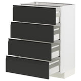 METOD / MAXIMERA base cab 4 frnts/4 drawers, white/Upplöv matt anthracite, 60x37 cm