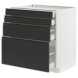 METOD / MAXIMERA base cab 4 frnts/4 drawers, white/Upplöv matt anthracite, 80x60 cm