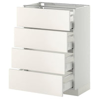 METOD / MAXIMERA base cab 4 frnts/4 drawers, white/Veddinge white, 60x37 cm