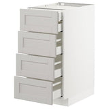 METOD / MAXIMERA base cb 4 frnts/2 low/3 md drwrs, white/Lerhyttan light grey, 40x60 cm