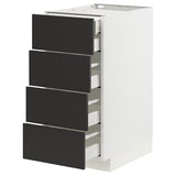 METOD / MAXIMERA base cb 4 frnts/2 low/3 md drwrs, white/Nickebo matt anthracite, 40x60 cm