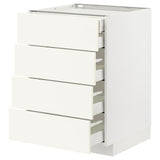 METOD / MAXIMERA base cb 4 frnts/2 low/3 md drwrs, white/Vallstena white, 60x60 cm