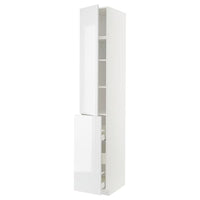 METOD / MAXIMERA hc w p-o func 3drw/1dr/2shlv, white/Ringhult white, 40x60x240 cm