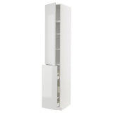 METOD / MAXIMERA hc w p-o func 3drw/1dr/2shlv, white/Ringhult light grey, 40x60x240 cm