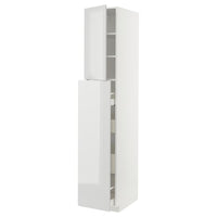 METOD / MAXIMERA hc w p-o func 4drw/1dr/2shlv, white/Ringhult light grey, 40x60x220 cm