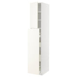 METOD / MAXIMERA hc w p-o func 4drw/1dr/2shlv, white/Vallstena white, 40x60x220 cm