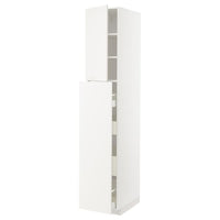 METOD / MAXIMERA hc w p-o func 4drw/1dr/2shlv, white/Veddinge white, 40x60x220 cm