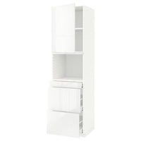 METOD / MAXIMERA hi cab f micro combi w door/3 drwrs, white/Ringhult white, 60x60x220 cm